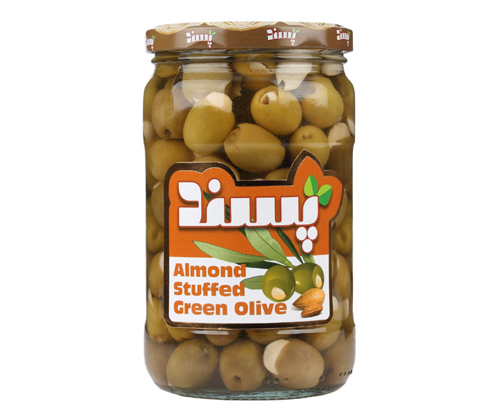 Almond stuffed green olive
